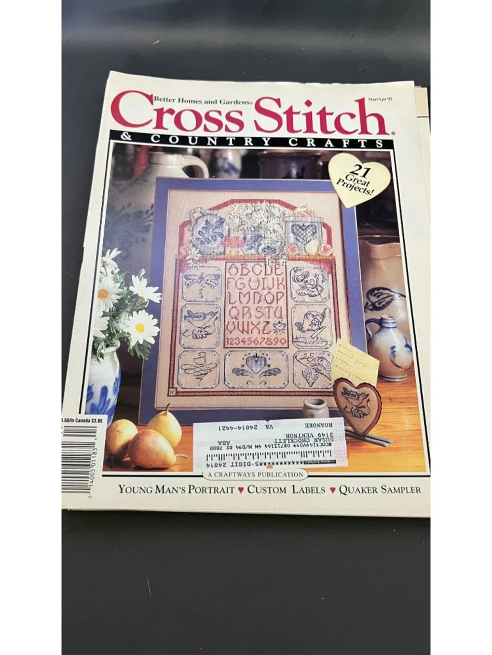 18 Vintage Cross Stitch & Country Crafts Magazines 1990-1991 Collection
